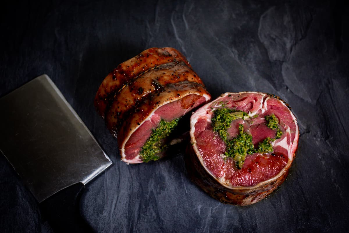 Stuffed & Rolled Saddle Of Lamb